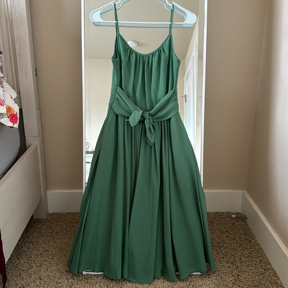 Gal Meets Glam spaghetti strap green dress